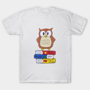 Study Owl with books T-Shirt